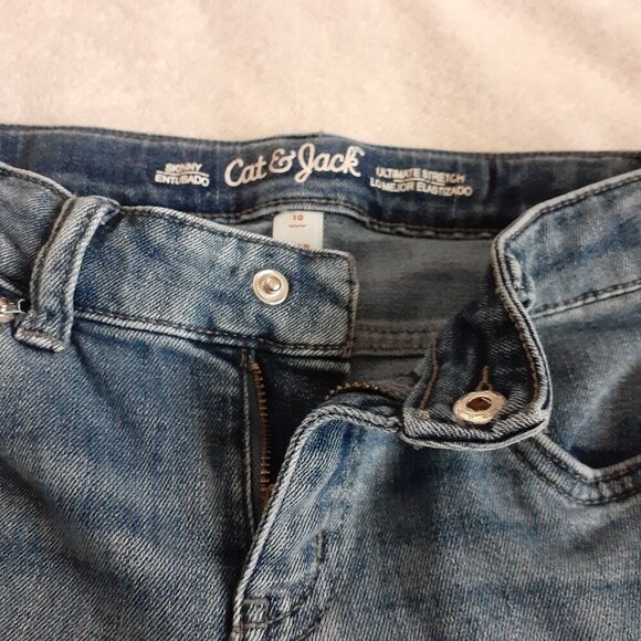Cat & Jack Girl's Size 10 Medium Wash Ultimate Stretch Skinny Jeans - Picture 5 of 11